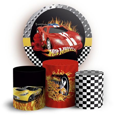 Capas Painel Redondo e Trio Cilindro Sublimado - Hot Wheels