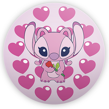 Capa Painel Redondo Sublimado - Lilo Stitch Angel