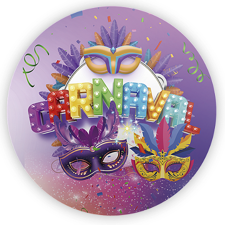 Capa Painel Redondo Sublimado - Carnaval