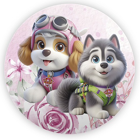 Capa Mini Painel Sublimado - Patrulha Canina Rosa