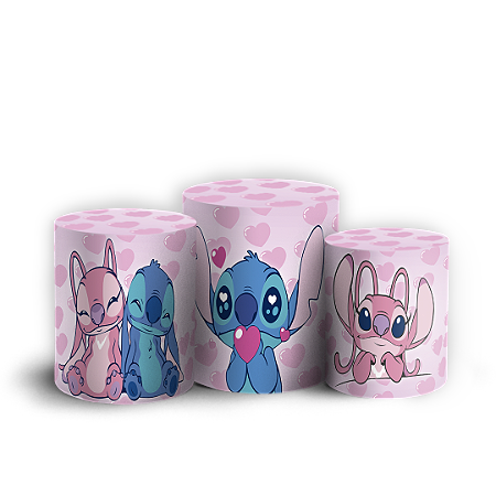 Capas Trio Cilindro Sublimado Vest Facil - Lilo Stitch Angel