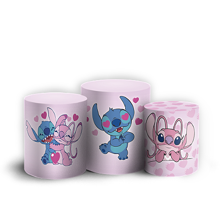 Capas Trio Cilindro Sublimado Vest Facil - Lilo Stitch Angel