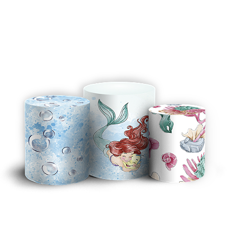 Capas Trio Cilindro Sublimado Vest Facil - Princesa Ariel