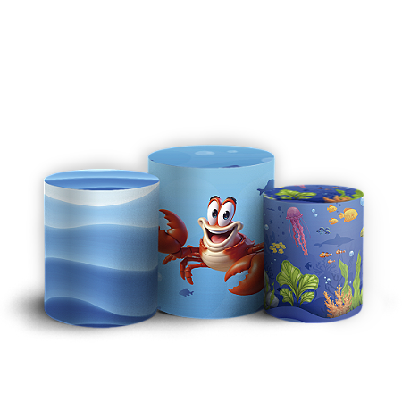 Capas Trio Cilindro Sublimado Vest Facil - Princesa Ariel