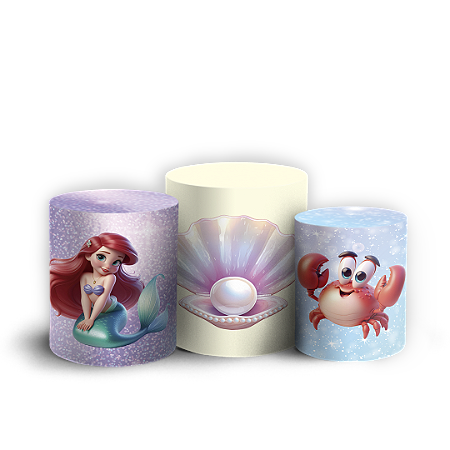 Capas Trio Cilindro Sublimado Vest Facil - Princesa Ariel