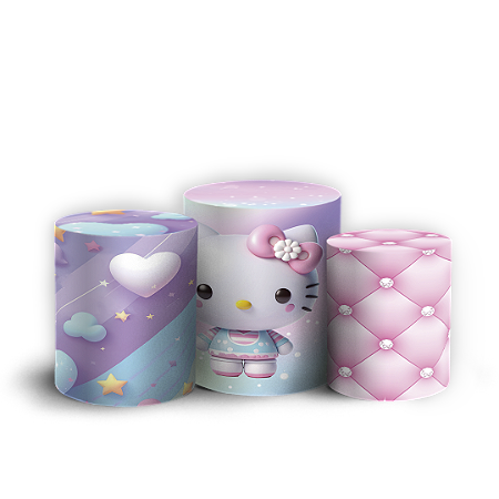 Capas Trio Cilindro Sublimado Vest Facil - Hello Kitty