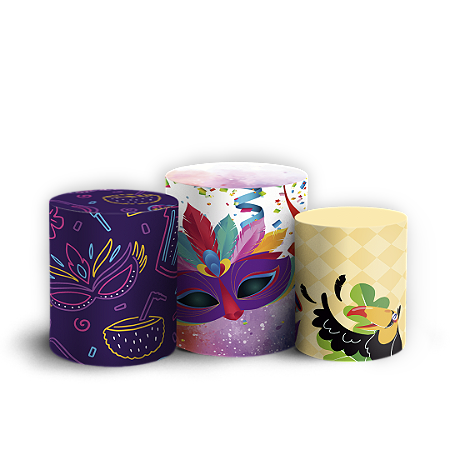 Capas Trio Cilindro Sublimado Vest Facil - Carnaval