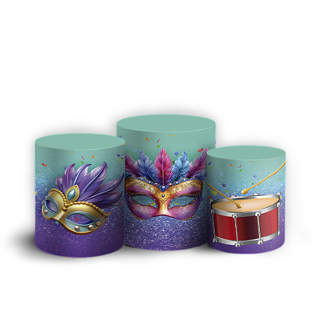 Capas Trio Cilindro Sublimado Vest Facil - Carnaval