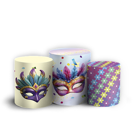 Capas Trio Cilindro Sublimado Vest Facil - Carnaval