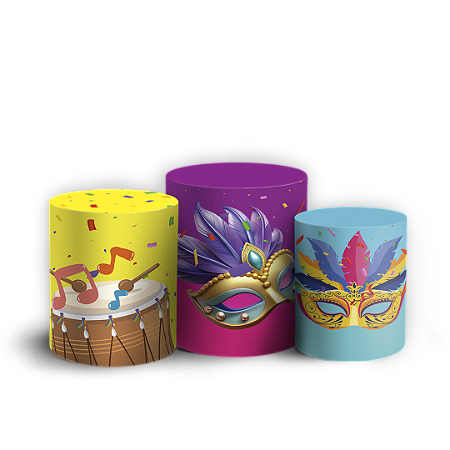 Capas Trio Cilindro Sublimado Vest Facil - Carnaval