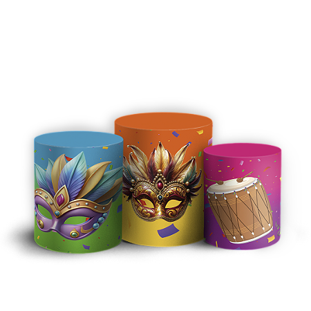 Capas Trio Cilindro Sublimado Vest Facil - Carnaval