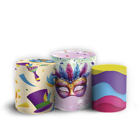 Capas Trio Cilindro Sublimado Vest Facil - Carnaval