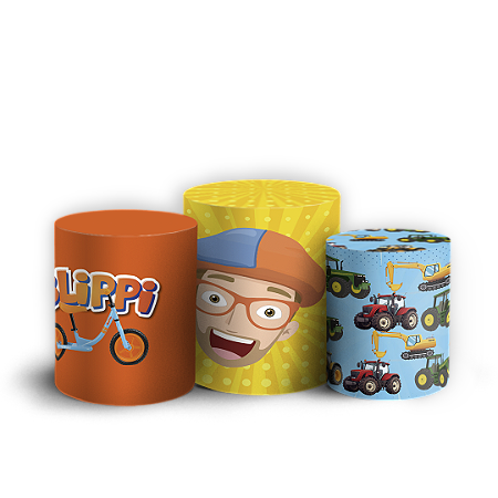 Capas Trio Cilindro Sublimado Vest Facil - Blippi