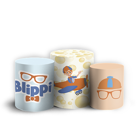 Capas Trio Cilindro Sublimado Vest Facil - Blippi