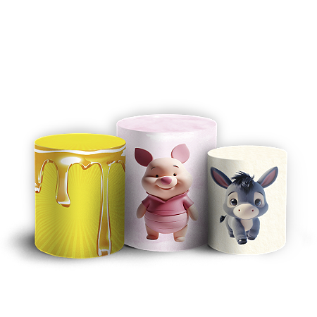Capas Trio Cilindro Sublimado Vest Facil - Ursinho Pooh
