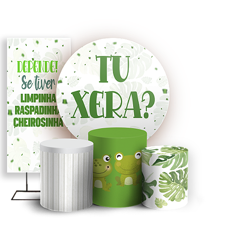 Capas Painel Redondo Trio Cilindro e Faixa Lateral Sublimado - Carnaval Tu Xera