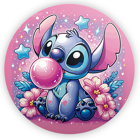 Capa Painel Redondo Sublimado - Lilo e Stitch