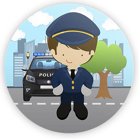 Capa Painel Redondo Sublimado - Policia Baby