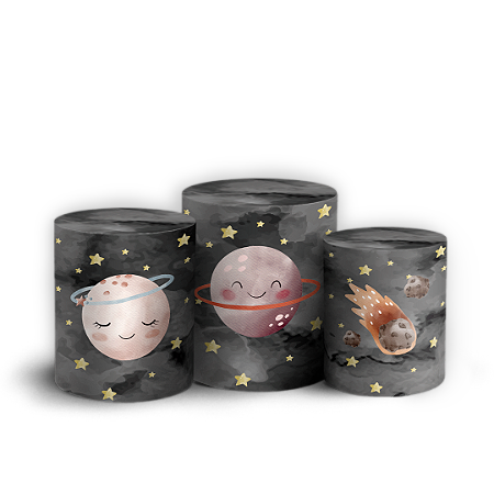 Capas Trio Cilindro Sublimado Vest Facil - Astronauta