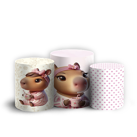 Capas Trio Cilindro Sublimado Vest Facil - Capivara