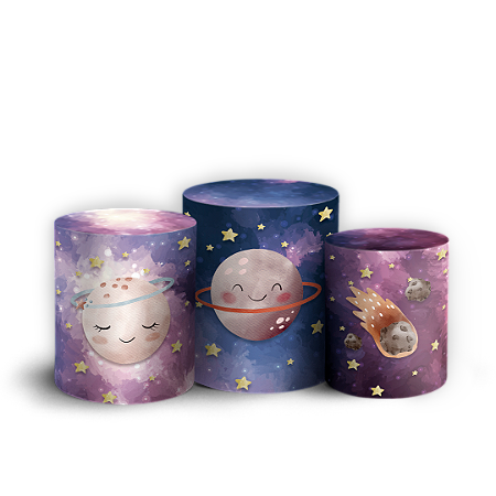 Capas Trio Cilindro Sublimado Vest Facil - Astronauta