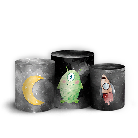 Capas Trio Cilindro Sublimado Vest Facil - Astronauta