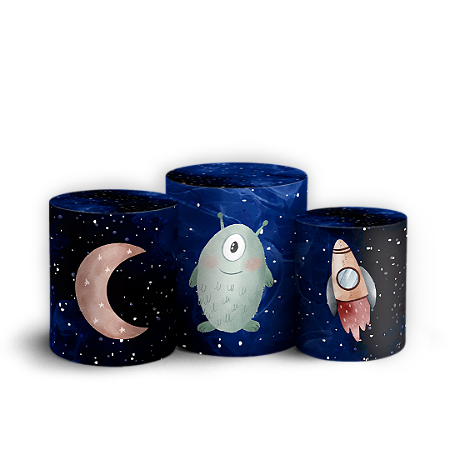 Capas Trio Cilindro Sublimado Vest Facil - Astronauta