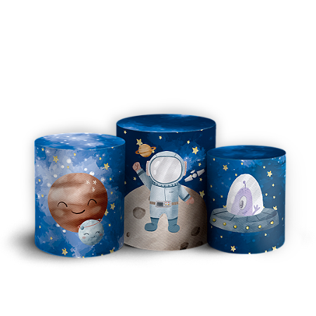 Capas Trio Cilindro Sublimado Vest Facil - Astronauta