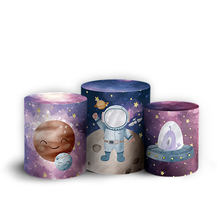 Capas Trio Cilindro Sublimado Vest Facil - Astronauta