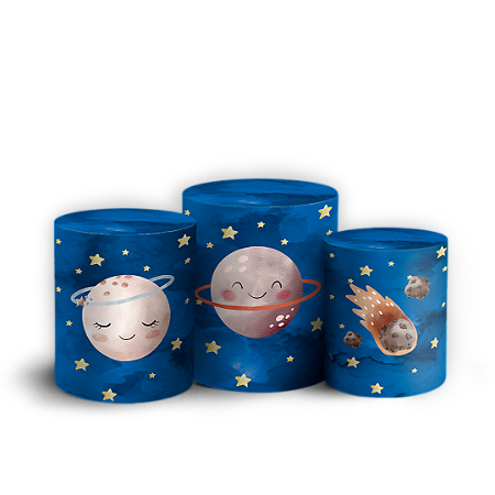 Capas Trio Cilindro Sublimado Vest Facil - Astronauta