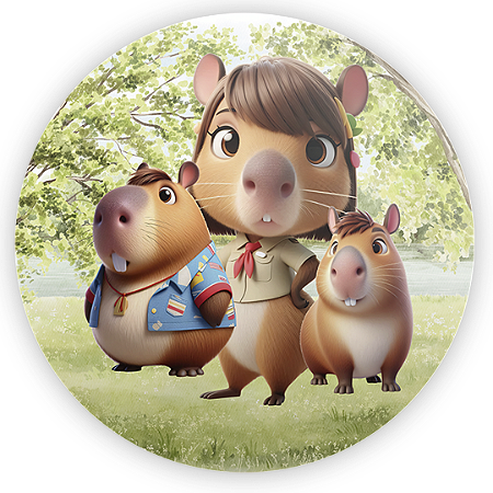 Capa Painel Redondo Sublimado - Capivara