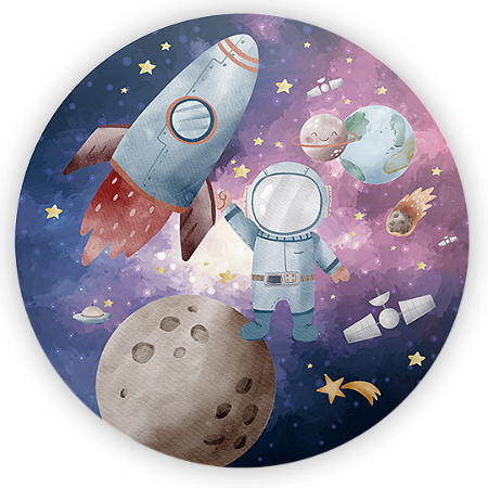 Capa Painel Redondo Sublimado - Astronauta