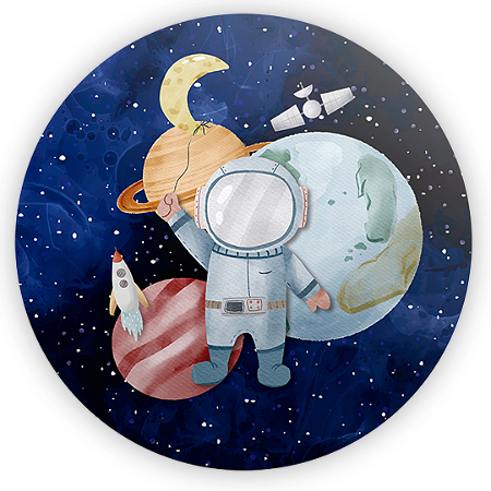 Capa Painel Redondo Sublimado - Astronauta