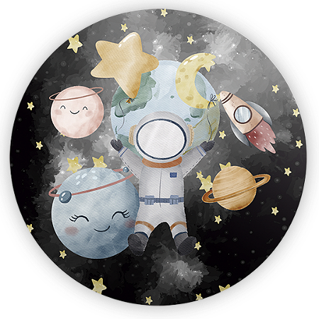 Capa Painel Redondo Sublimado - Astronauta