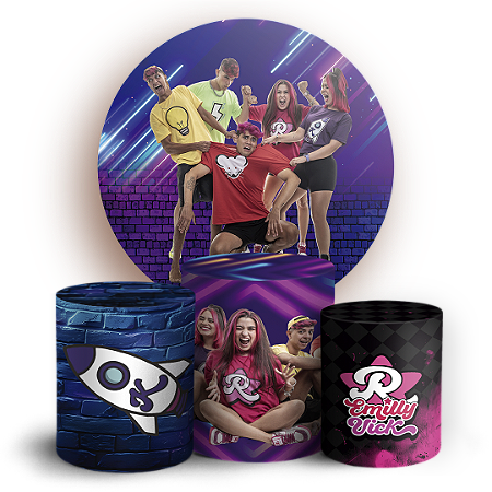 Capas Painel Redondo e Trio Cilindro Sublimado - Os Rosas