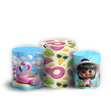 Capas Trio Cilindro Sublimado Vest Facil - Pool Party