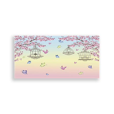 Capa Painel Retangular Sublimado - Floral Borboleta