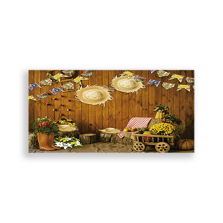 Capa Painel Retangular Sublimado - Fundo Festa Junina