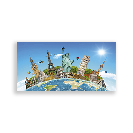 Capa Painel Retangular Sublimado - Mundo Viagens