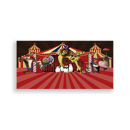Capa Painel Retangular Sublimado - Madagascar Circo