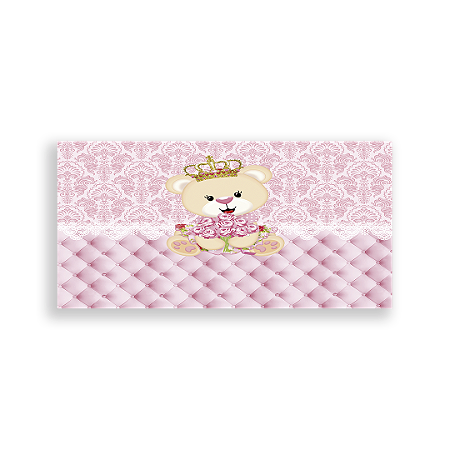 Capa Painel Retangular Sublimado - Ursinho Realeza