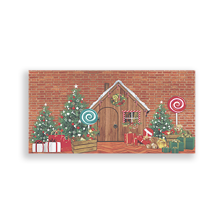Capa Painel Retangular Sublimado - Fundo Natal