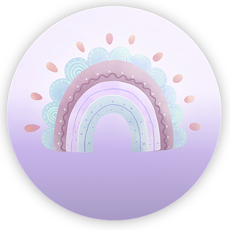 Capa Painel Redondo Sublimado - Arco Iris Boho