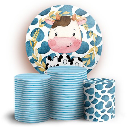 Capas Painel Redondo e Trio Cilindro Sublimado - Fazendinha