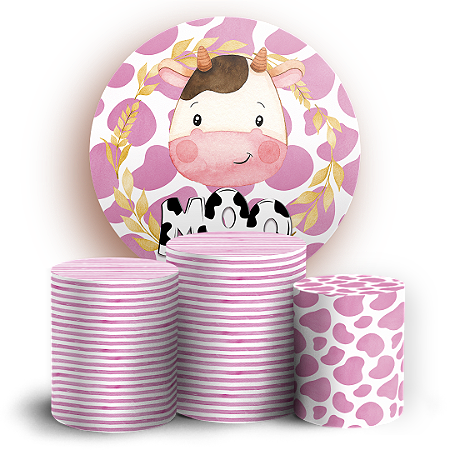 Capas Painel Redondo e Trio Cilindro Sublimado - Fazendinha