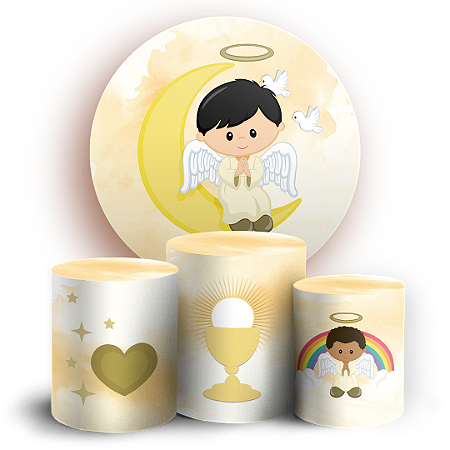 Capas Painel Redondo e Trio Cilindro Sublimado - Batizado