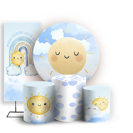 Capas Painel Redondo Trio Cilindro e Faixa Lateral Sublimado - Solzinho