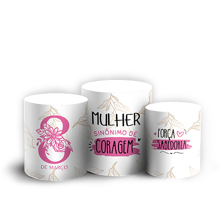 Capas Trio Cilindro Sublimado Vest Facil - Dia da Mulher