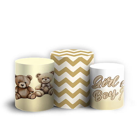 Capas Trio Cilindro Sublimado Vest Facil - Chá Revelação