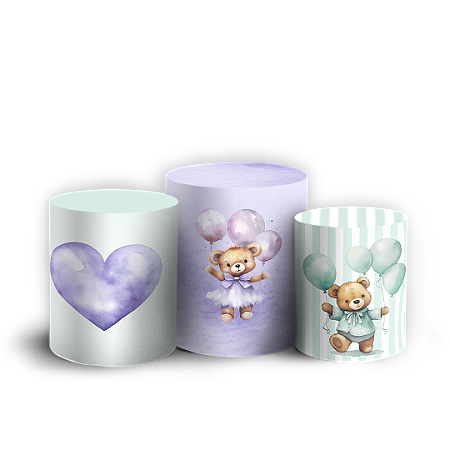 Capas Trio Cilindro Sublimado Vest Facil - Chá Revelaçao